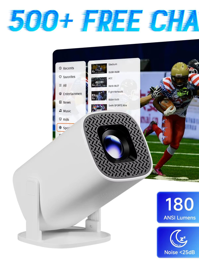 HONGTOP P30PLUS Mini-Projektor mit Coolita OS, WiFi6, 4K-Unterstützung und 1280 x 720P Auflösung in Weiß - Bild 4