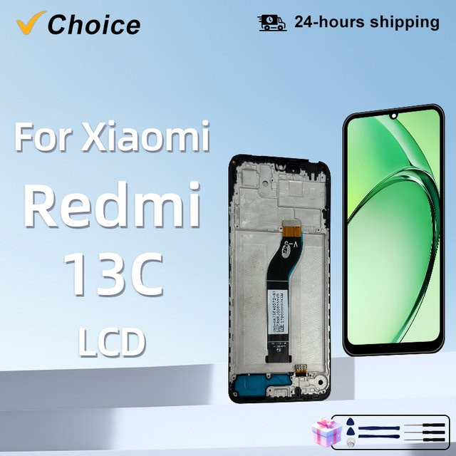 Xiaomi Redmi 13C LCD-Touchscreen-Digitizer-Einheit Ersatzdisplay in Schwarz für 23108RN04Y und 23106RN0DA mit 6,74 Zoll - Bild 1