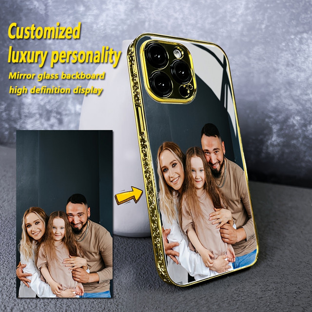 Goldene iPhone Hülle mit galvanisiertem Relief-Rahmen für Apple iPhone 16/15/14/13/12/11/X/Xr/Pro/Pro Max/Plus/7/8 - Bild 1