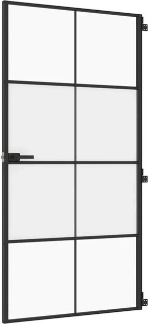 vidaXL Moderne Innentür aus Aluminium und Glas in Schwarz, B: 102,5 cm, H: 201,5 cm - Bild 1