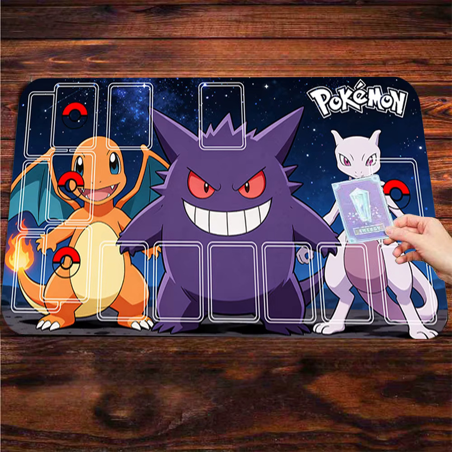 Potdemiel Gaming-Mauspad mit Pokemon Charizard Gengar und Mewtwo Galaxy Design, rutschfeste Schreibtischunterlage in Multicolour - Bild 3