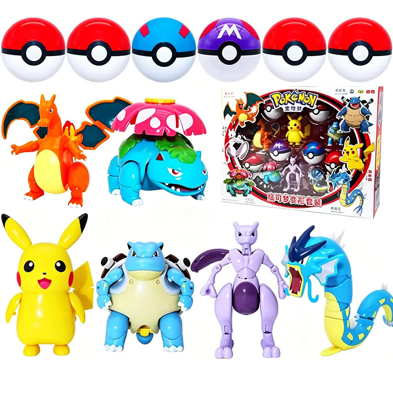 zhuangchen Pokémon Figuren mit Transformations-Pokeball, 6-teiliges Set - Bild 3