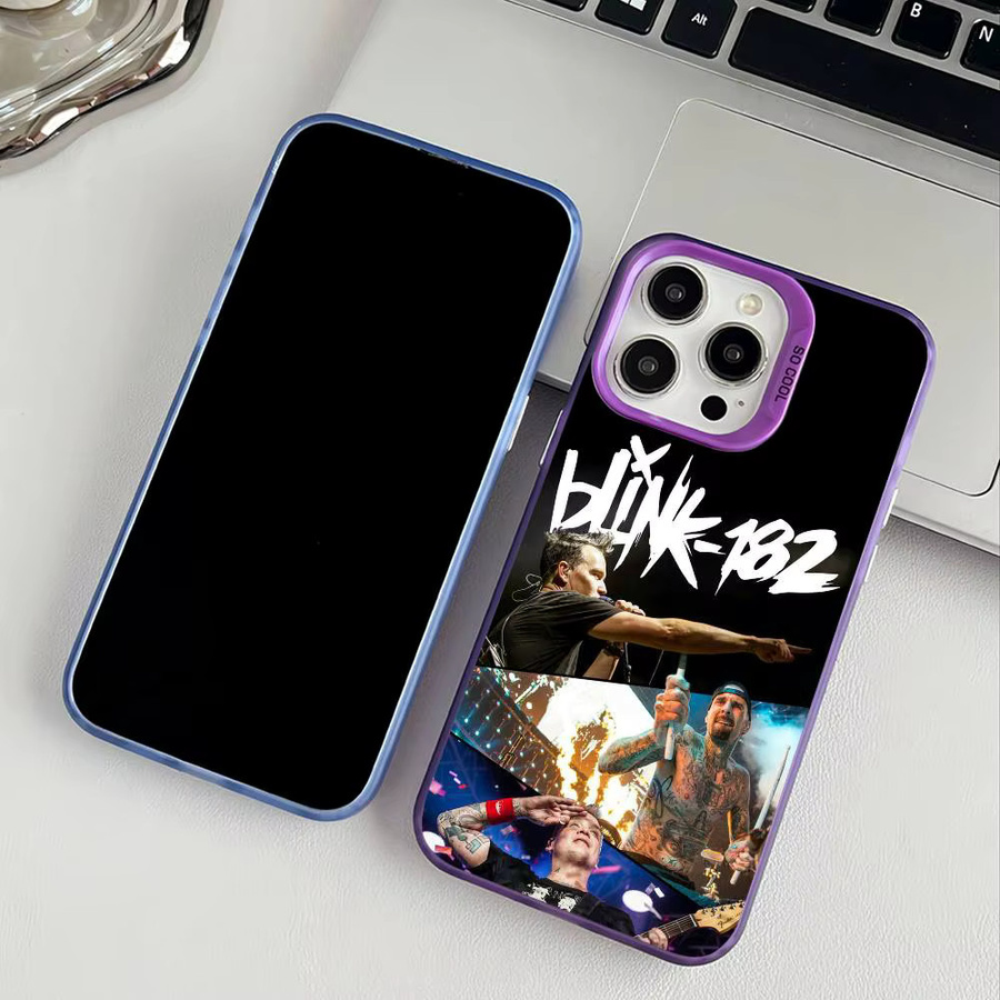 B-Blink 182 Rock Band Handyhülle für Apple iPhone 11 12 13 14 15 16 Pro Max Plus mit Protect Plating in Multicolour - Bild 3
