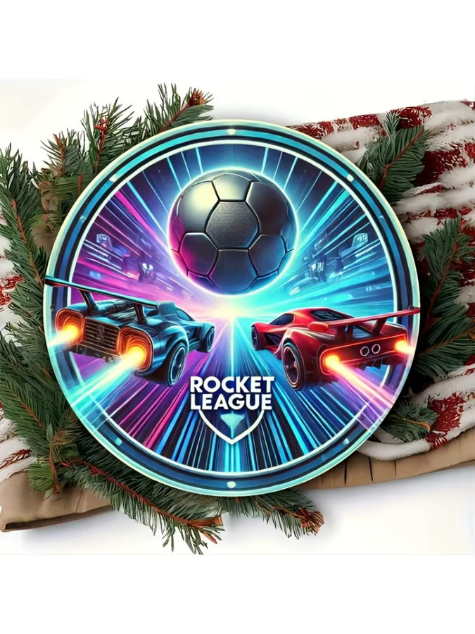 Runde Zierplakette aus Aluminium im Vintage-Stil von Potdemiel, Rocket Alliance Design, Mehrfarbig, Durchmesser: 20 cm - Bild 5