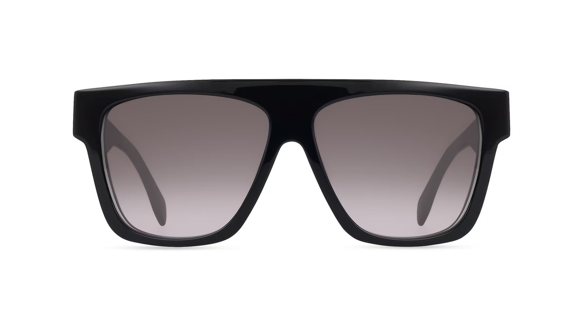 Alexander McQueen AM0302S Sonnenbrille, Vollrand, Quadratisch, Kunststoff, Unisex, Schwarz, Grau - Bild 1