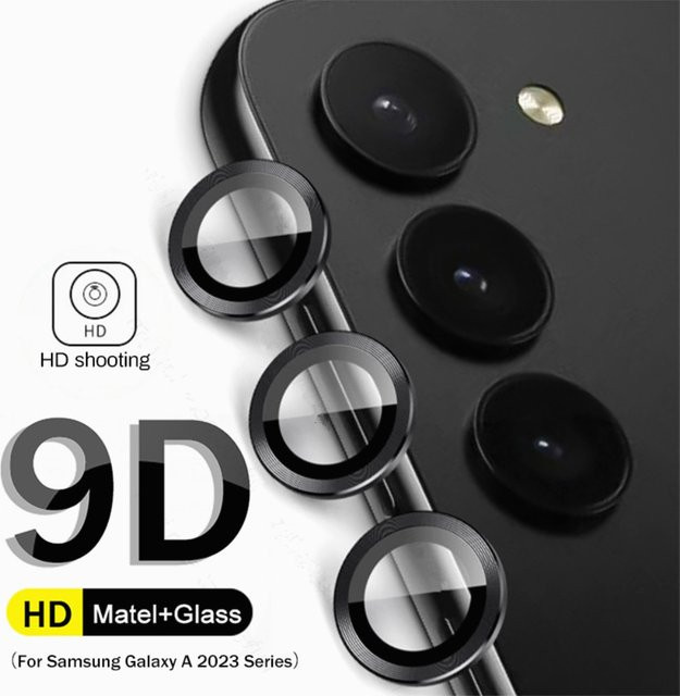 Fashion Region Schutzfolie aus gehärtetem Glas für die Rückkamera von Samsung Galaxy A55 A54 A35 A34 A25 A15 A14 5G in Gold und Transparent - Bild 1