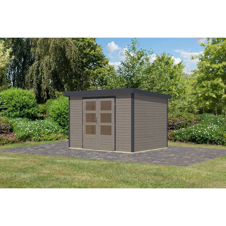 Karibu Gartenhaus Diego 4 D in Wassergrau/Anthrazit mit B/T/H: 209 x 298 x 213 cm - Bild 2