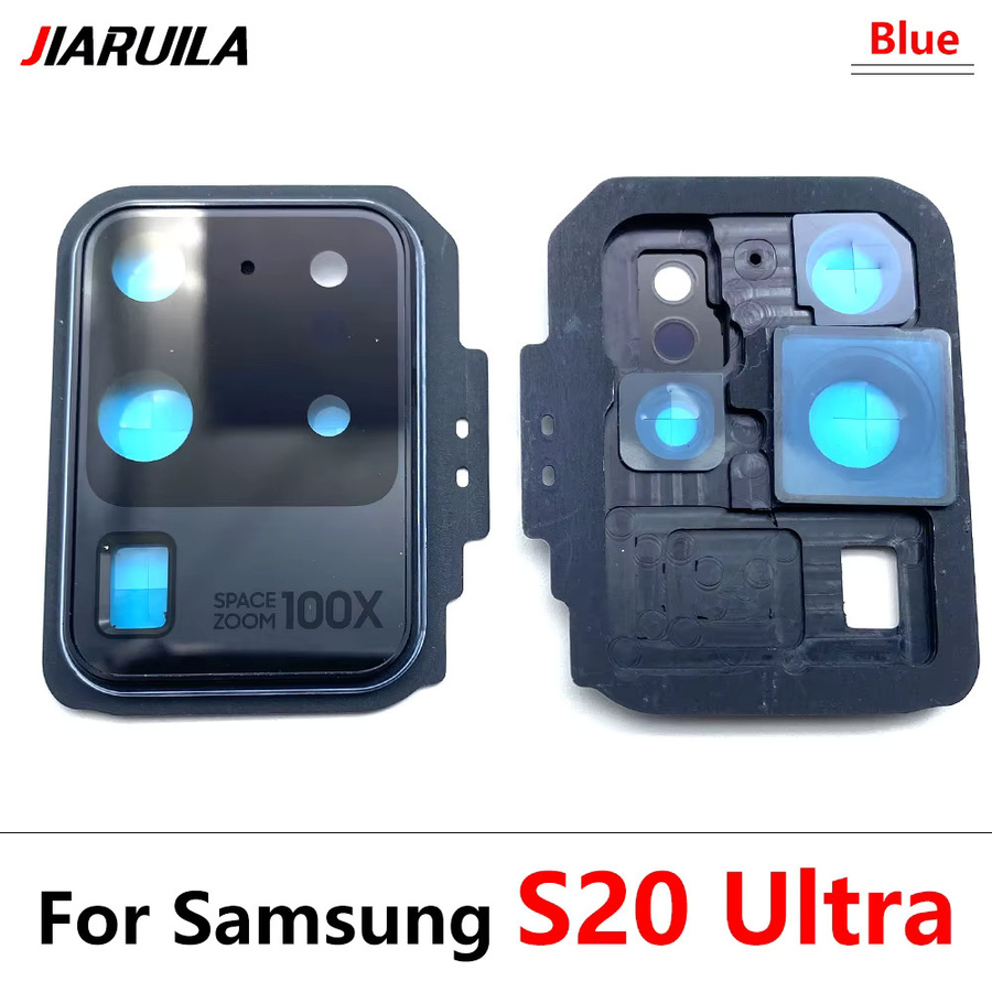 Samsung Kamera Glas Objektiv Abdeckung mit Rahmen Halter Ersatzteil für S20 Ultra S20 FE S20 Plus S20 in Schwarz oder Blau - Bild 2