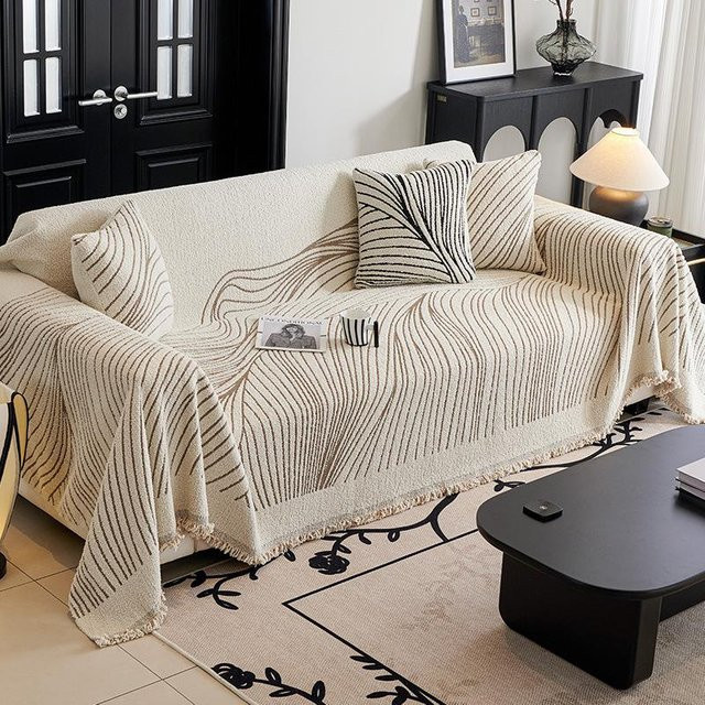 Super Six Luxus Sofabezug aus Chenille und Jacquard, universeller Vollbezug für alle Jahreszeiten, B/T: 180 x 130 cm - Bild 1