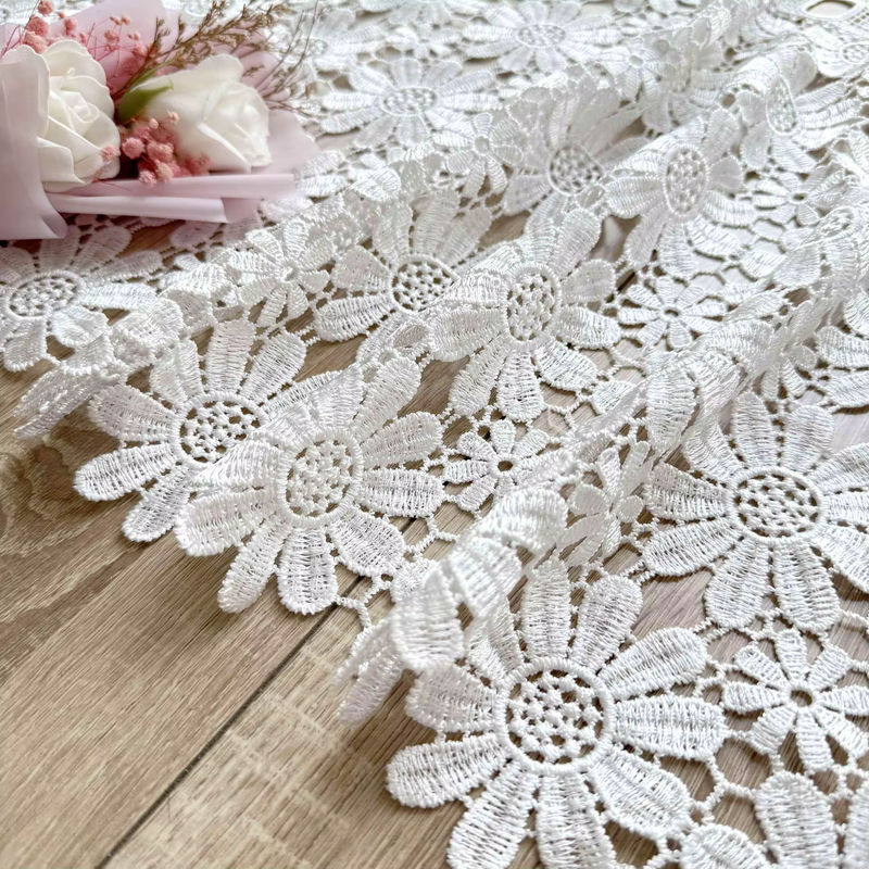 Tiyana Spitzenvorhang Weiß mit Blumenmuster im Vintage-Stil, Breite: 45 cm, Höhe: 100 cm - Bild 5