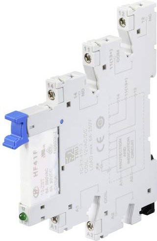 TRU COMPONENTS TC-FY-41F-2 Industrierelais 12V DC/AC mit 6A Schaltstrom, 1 Öffner und 1 Schließer, Weiß - Bild 1