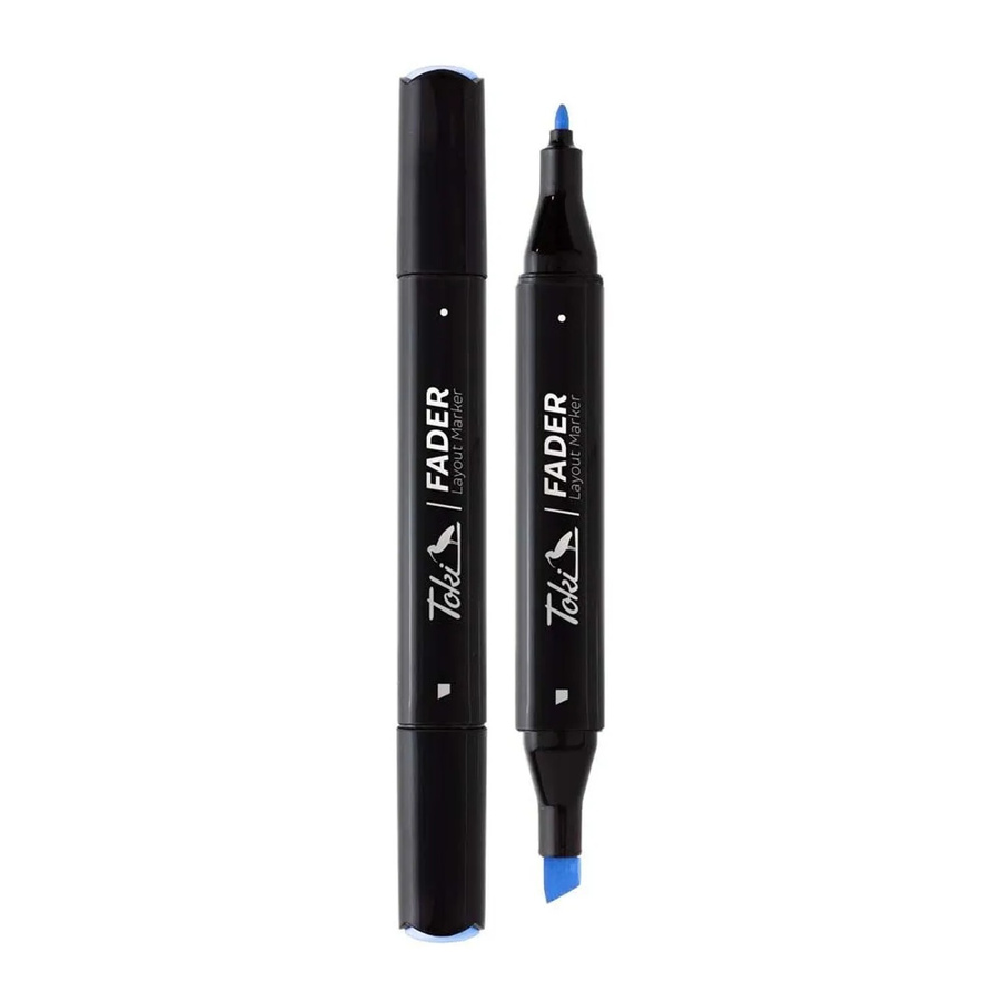 Toki Marker Fader Permanent Marker mit Chisel Tip in 66 Farben Brilliant Blue - Bild 2