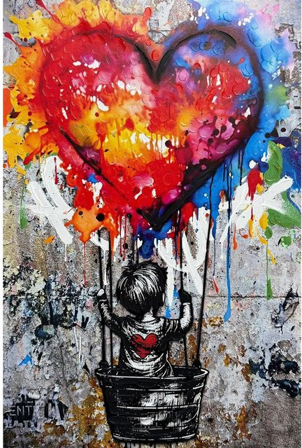 Art Universe Leinwandbild Love Balloon in Multicolour, Breite: 60 cm, Höhe: 90 cm - Bild 1