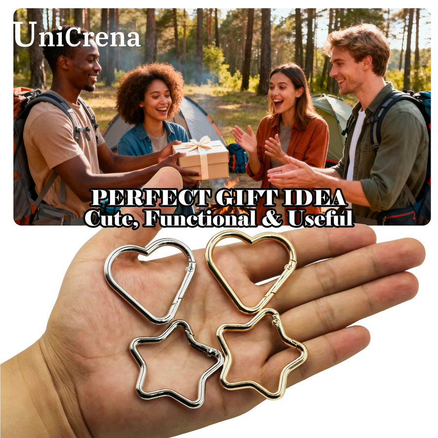 Unicrena Herzkarabiner, Silber, 4 Stück - Bild 5