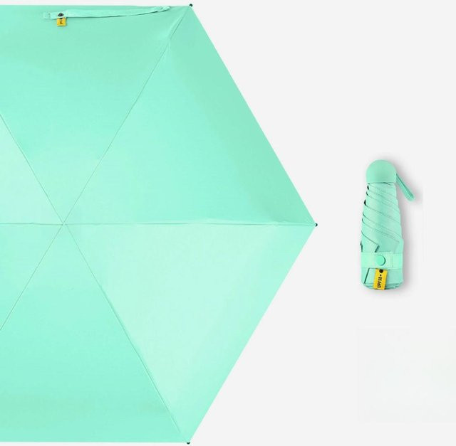 Tragbarer Mini-Sonnenschirm mit UV-Schutz und Aufbewahrungsbox von Yiran bag, Farbe: Weiß - Bild 1
