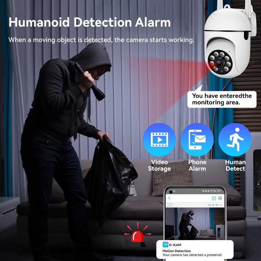 PEGATAH 8MP Wifi IP CCTV Kamera mit Farb-Nachtmodus, 4,0X Zoom und Humanoid-Tracking für Outdoor Home Security, Weiß - Bild 4