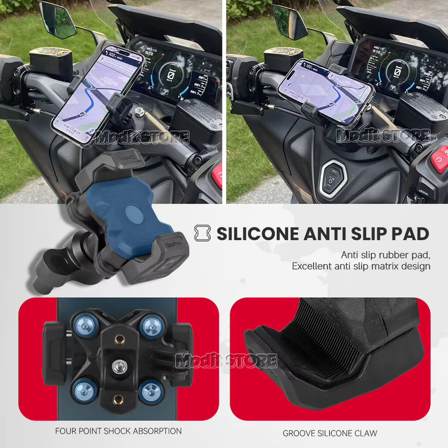 Sivir Motorrad Lenker GPS Telefon Halterung für Yamaha TMAX 560, 360 Grad drehbar, Schwarz - Bild 3