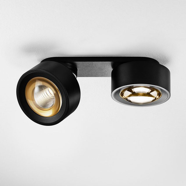 DLS Lighting Clippo Optic Duo LED-Wand- und Deckenstrahler in Schwarz und Gold, dimmbar, warmweiß 2700K - Bild 1