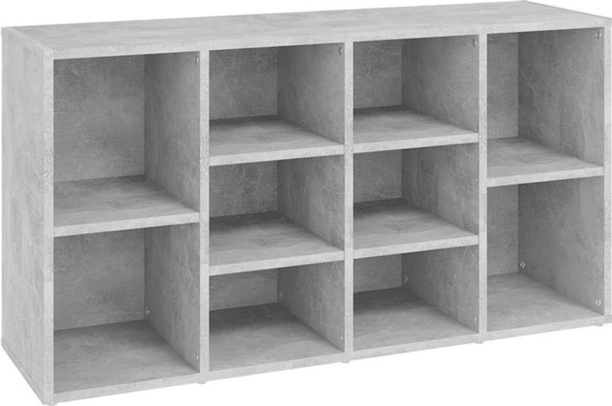 Moderne Schuhbank von vidaxl in Betongrau aus Holzwerkstoff, B/T/H: 103 x 30 x 55 cm - Bild 1