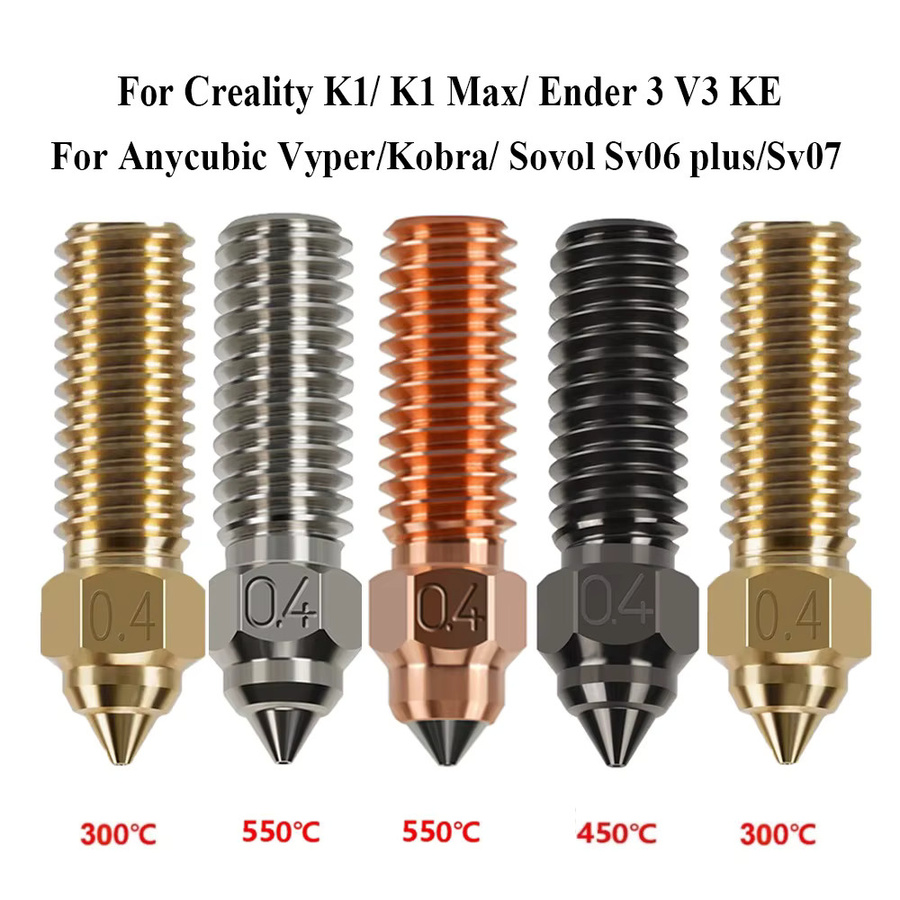 Creality Hochgeschwindigkeits-3D-Druckerdüse aus kupferbeschichtetem Hartstahl für Ender 3 V3 KE, K1 Max und CR-M4 in Gold - Bild 4