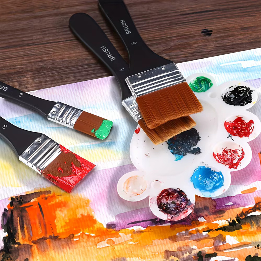 Yutiars Nylon-Kunstpinsel-Set mit 8 Teilen für Acryl, Öl, Aquarell und Gesso - Bild 4