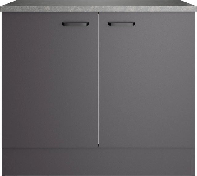 OPTIFIT Spülenunterschrank Kiel420 in Anthrazit Matt mit 2 Türen, B/T/H: 100 x 60 x 88 cm - Bild 1