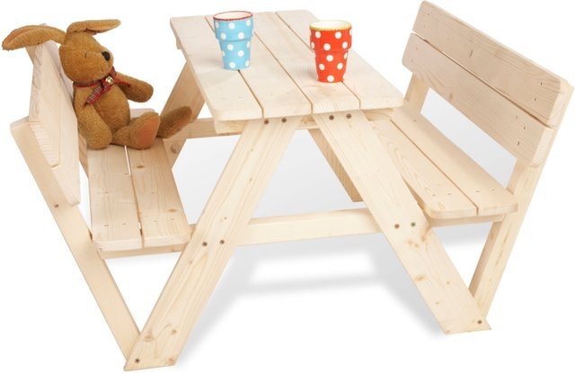 Pinolino Kindersitzgarnitur Nicki für 4 Personen mit Lehne in Natur - Bild 1