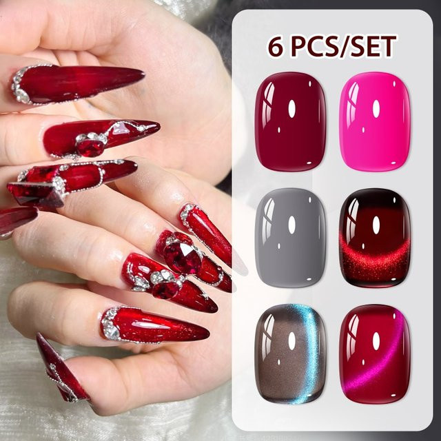 Four Lily Magnetisches Gel & Farbe Gel Nagellack Set, 7 Stück, 10 ml - Bild 1