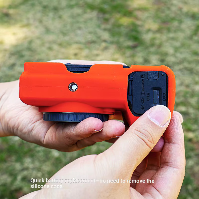 JAOUCAM Silikon-Kameratasche für Sony A6500 in Orange, stoßfeste und kratzresistente Schutzhülle - Bild 4