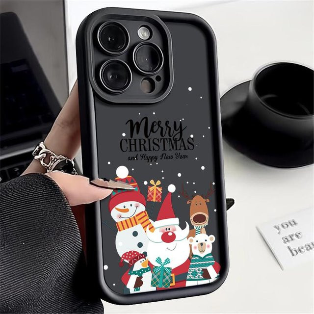 Stoßfeste TPU Handyhülle mit Weihnachtsmuster für Apple iPhone 16 Pro Max 15 14 13 12 11 Pro Max 7 8 XR X XS SE in Multicolour - Bild 1