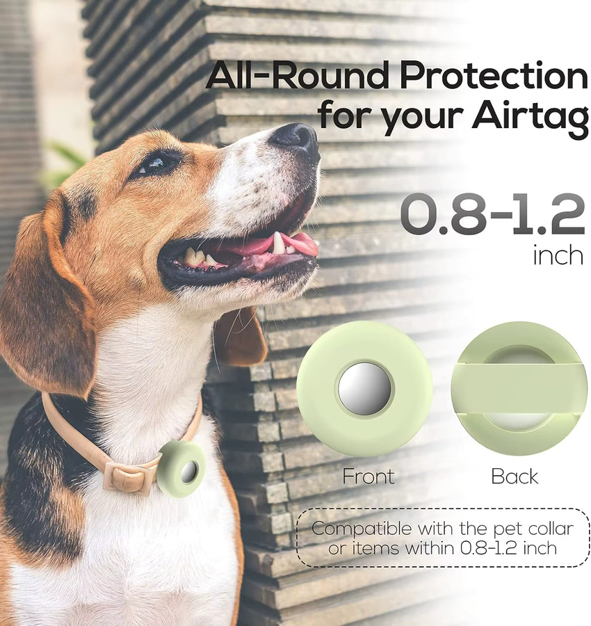 Apple Silikon-Halsbandhülle für AirTag in Rot als Hundehalsbandhalter und Zubehör für Katzenhalsbänder, Geschirre und Rucksäcke - Bild 2