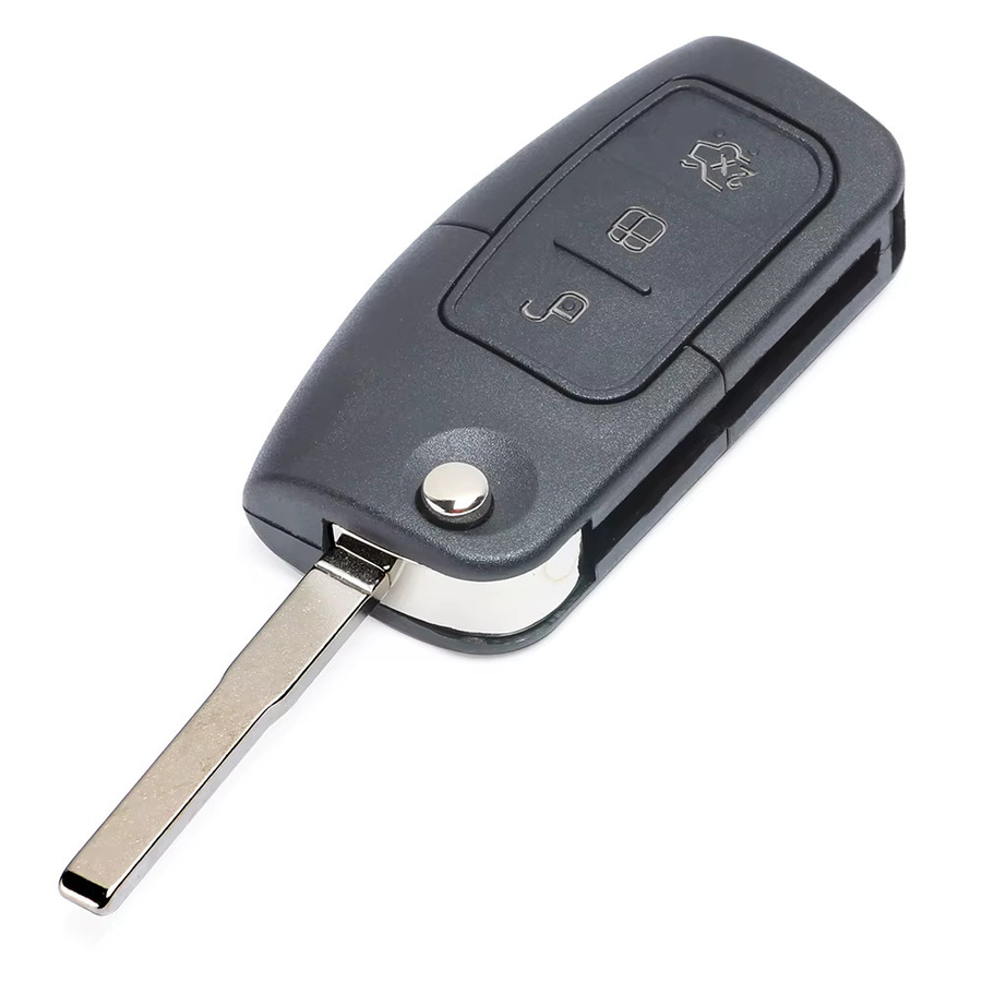 KEYECU Flip Remote Key Fob mit 3 Tasten und 433 MHz, 4D60/4D63 Chip für Ford BF FG Falcon Territory Mondeo FPV SZ, Schwarz - Bild 3