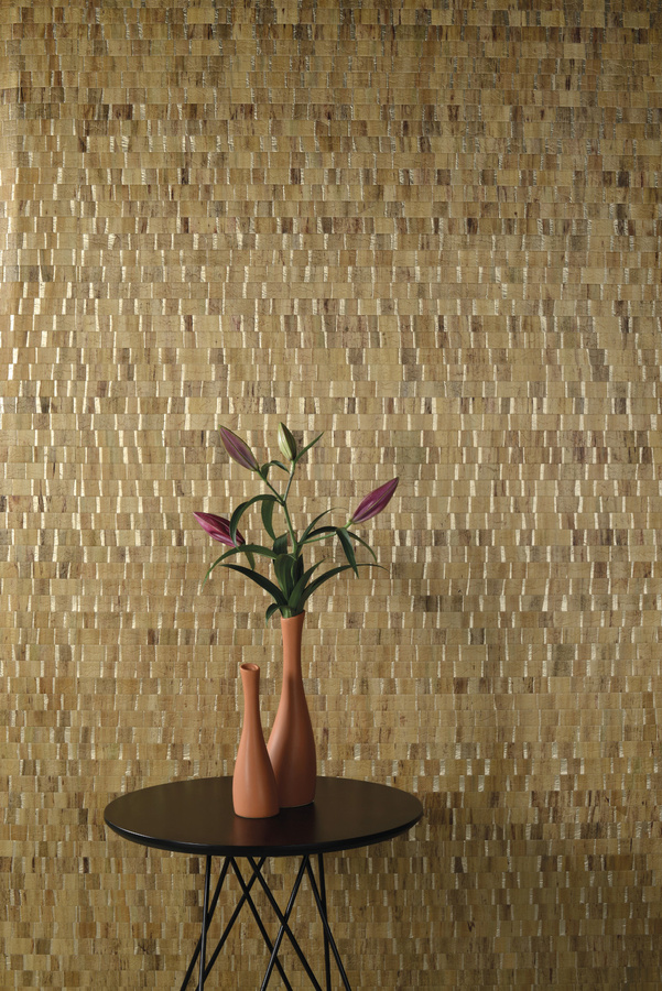 Omexco Tapete Seraya 10 SRA1013 mit floralem Naturdesign in Beige, Gelb und Gold aus Vlies in Satin-Matt - Bild 1