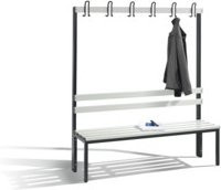C+P Garderobenbank Basic Hall-Tree mit Sitzbank und Haken, Farbe Sitzleisten Lichtgrau, Gestell Schwarzgrau, H x B x T: 165 x 150 x 40,3 cm - Bild 1