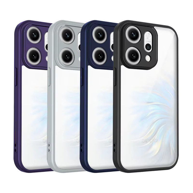 Stoßfeste Silikonhülle für Oppo Reno 14 13 12 11 10 Serie in Transparent und Blau mit PC-Rückseite und TPU-Stoßfänger - Bild 4
