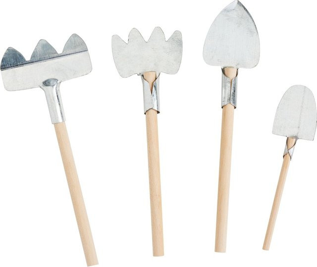 VBS Miniatur-Gartengeräte 4-teiliges Set aus Holz und Metall - Bild 1