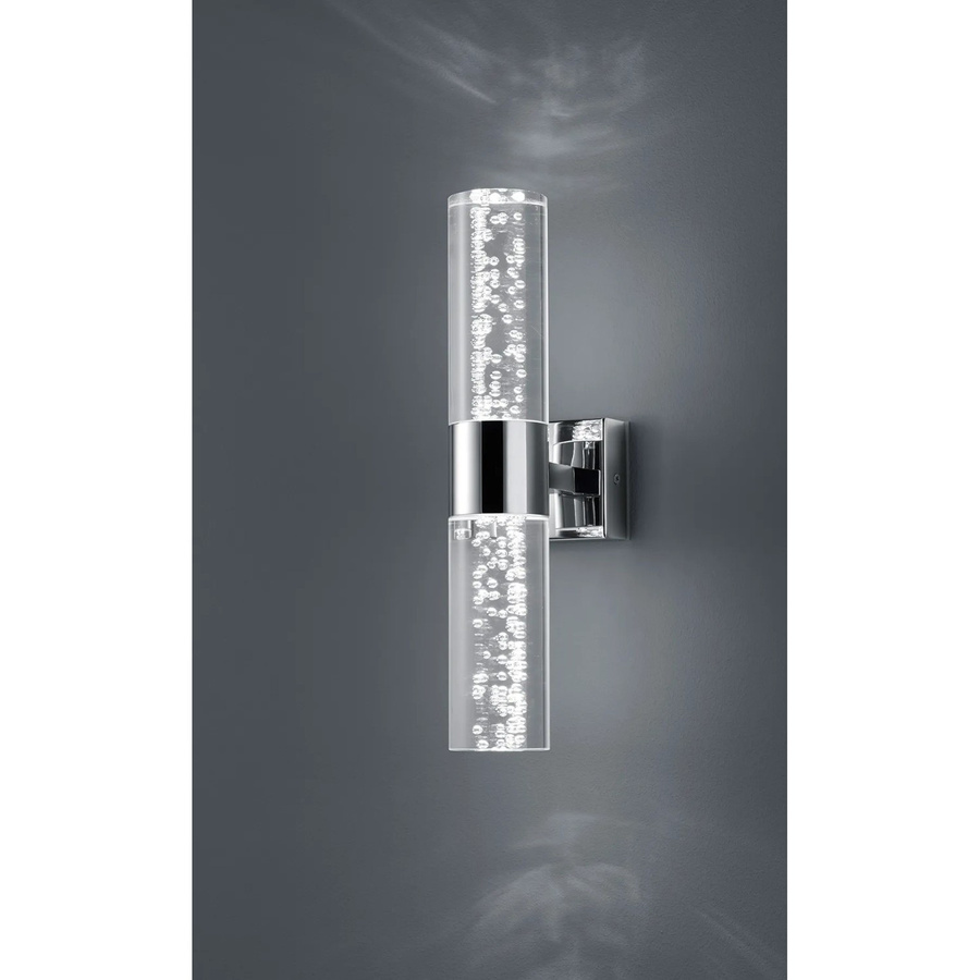 Trio LED-Bad-Wandleuchte Bubbles in Chrom mit transparentem Glas und Up-Down-Lichtfunktion - Bild 2