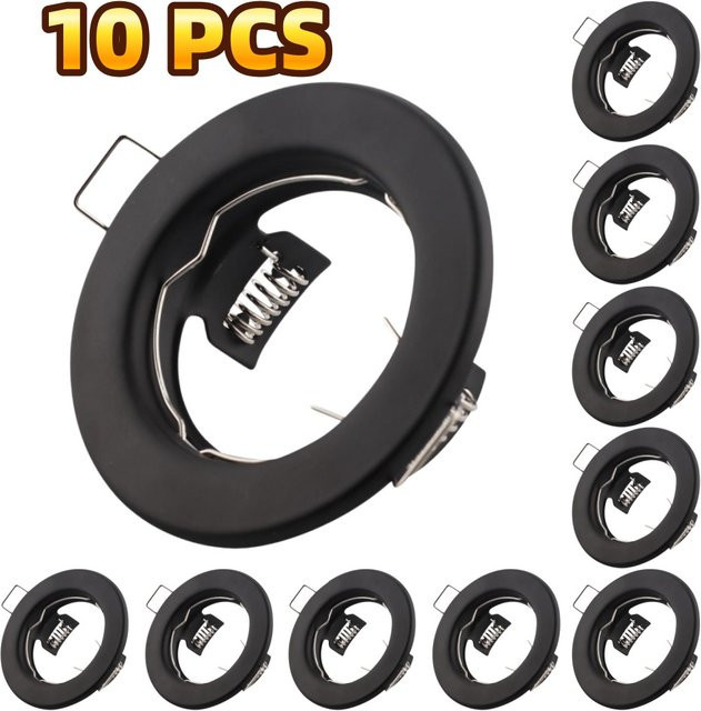 JOYINLED LED-Einbaustrahler Set in Schwarz, runde Deckenleuchte aus Metall mit GU10 Fassung für Wohnzimmer und Schlafzimmer - Bild 1