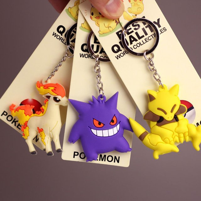 Pokemon Pikachu Charmander Jigglypuff Squirtle Gengar Keychain PVC - Bild 1