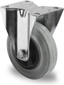 CASCOO Bockrolle Serie P4R2 mit Rollenlager aus Stahl und Kunststoff, Durchmesser: 160 mm, verzinkt, Farbe: Silber - Bild 1