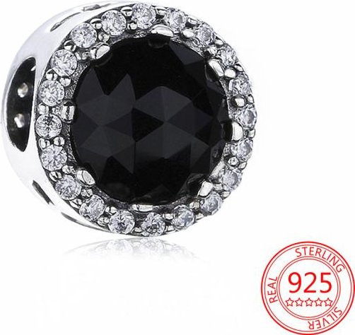 Allbestart Charm, 925 Silber, Schwarz, Zirkonia, Perle, Damen - Bild 1