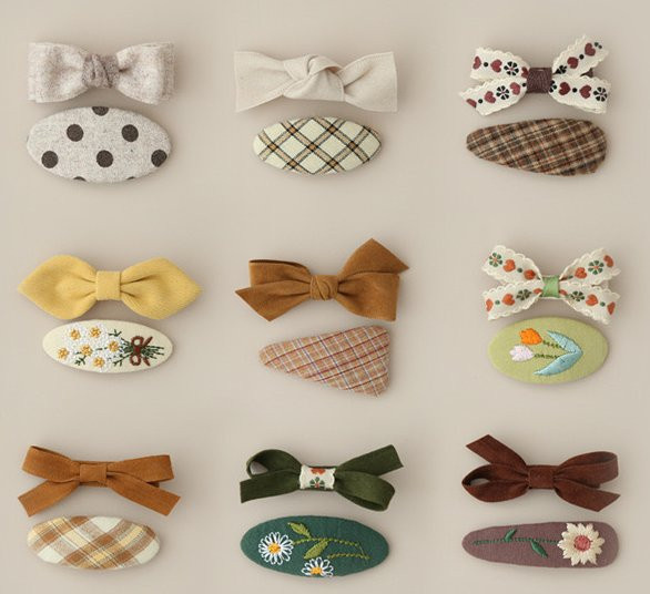 AITOUSHI Haarspangen, Blumen, Schleifen, Kinder, 2er Set - Bild 1