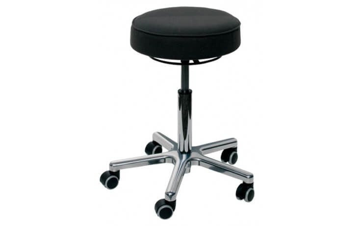Drehhocker von BIGBOXX aus Kunstleder in Schwarz und Silber mit Rollen für Home-Office und Haushalt - Bild 1