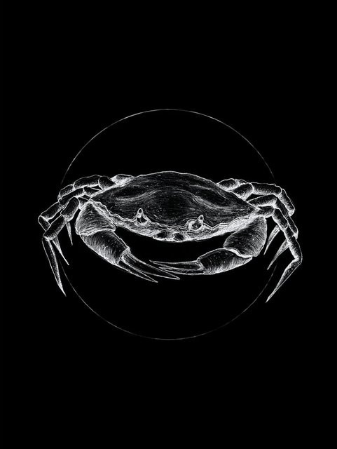 Komar Wandbild Crab Black aus Qualitätsvlies, Breite: 30 cm, Höhe: 40 cm - Bild 1