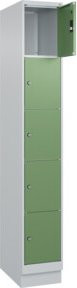 C+P Schließfachschrank Classic PLUS mit Sockel, 1 Abteil, Farbe Grau und Resedagrün, B/T/H: 30 x 50 x 195 cm - Bild 1