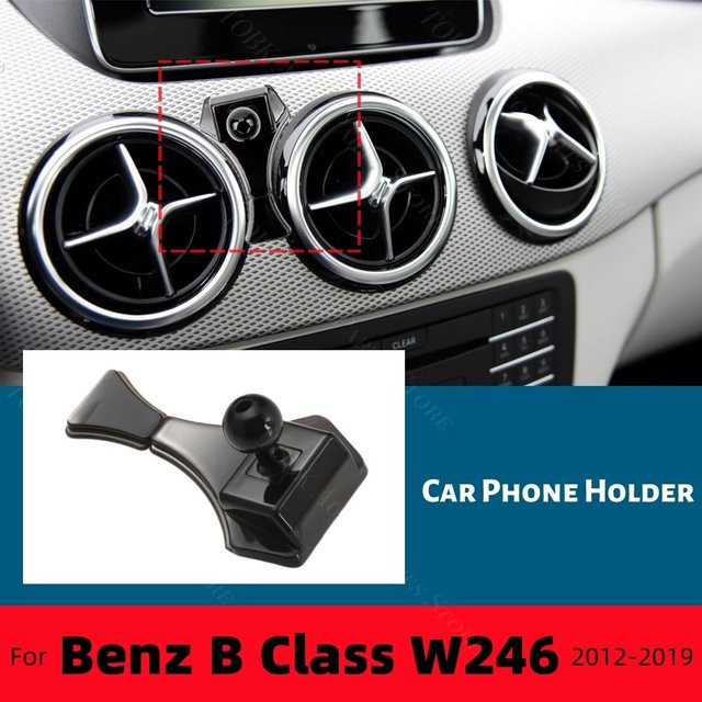 Mercedes Benz B Klasse W246 2012-2019 Auto Handy Halterung mit kabelloser Ladefunktion, drehbar und rutschfest aus Silikon, Schwarz - Bild 1