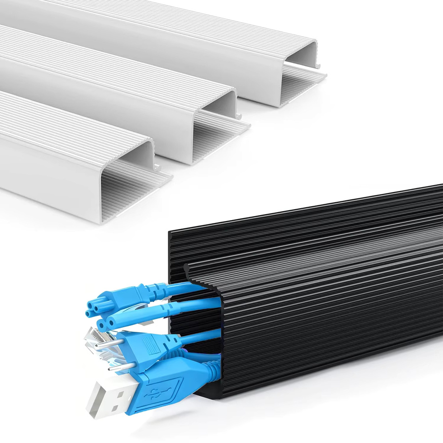 Schreibtisch-Kabel-Organizer Set zur Kabelmanagement-Lösung ohne Bohren, weiß und schwarz - Bild 4