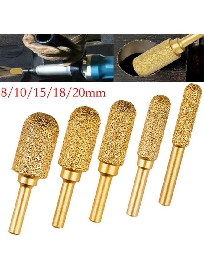 VIBRATITE 2 Stück Diamant-Schleifköpfe mit 6 mm Schaft, vakuumgelötete Frässtifte zum Polieren von Metallgravuren - Bild 3