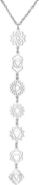 Halskette 7 Chakren, Zirkonia, Edelstahl, Gold, Damen, 45-50cm - Bild 1
