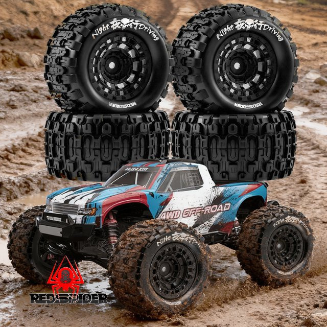 ARRMA RC Auto Gummi Offroad-Reifen Felgensatz, Schwarz - Bild 1